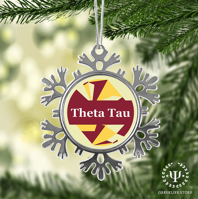 Theta Tau Christmas Ornament - Snowflake Metal