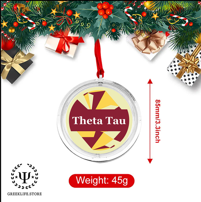 Theta Tau Christmas Reversible Flat Round Ornament
