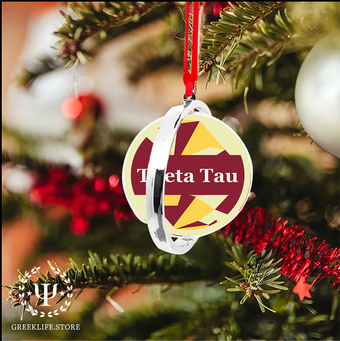 Theta Tau Christmas Reversible Flat Round Ornament