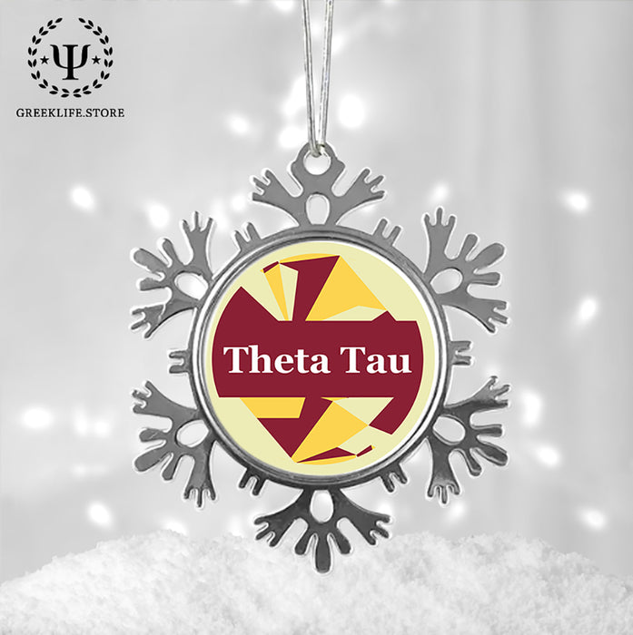 Theta Tau Christmas Ornament - Snowflake Metal