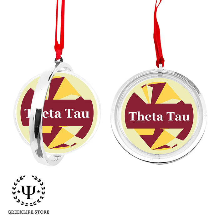 Theta Tau Christmas Reversible Flat Round Ornament