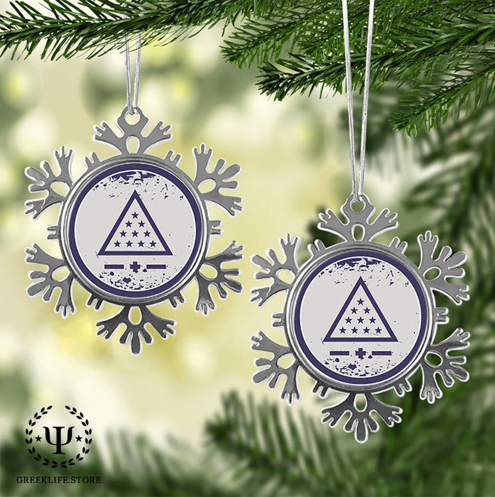 Sigma Pi Christmas Ornament - Snowflake Metal