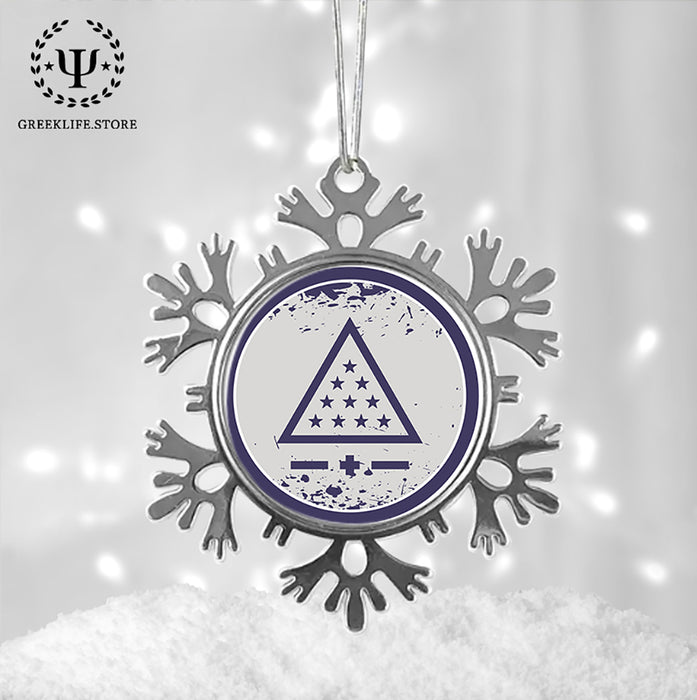 Sigma Pi Christmas Ornament - Snowflake Metal