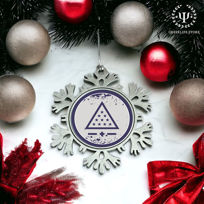 Sigma Pi Christmas Ornament - Snowflake Metal