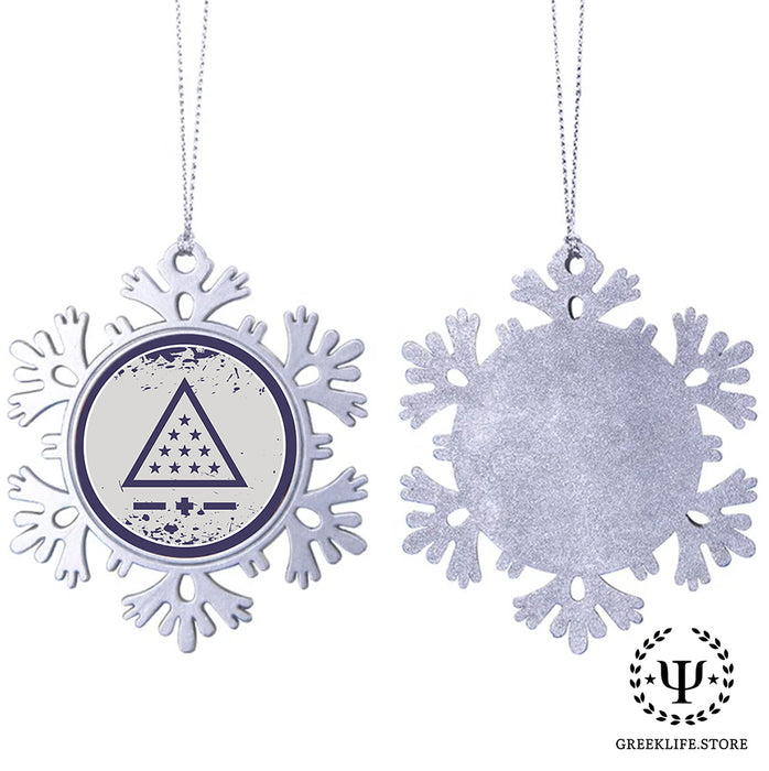 Sigma Pi Christmas Ornament - Snowflake Metal