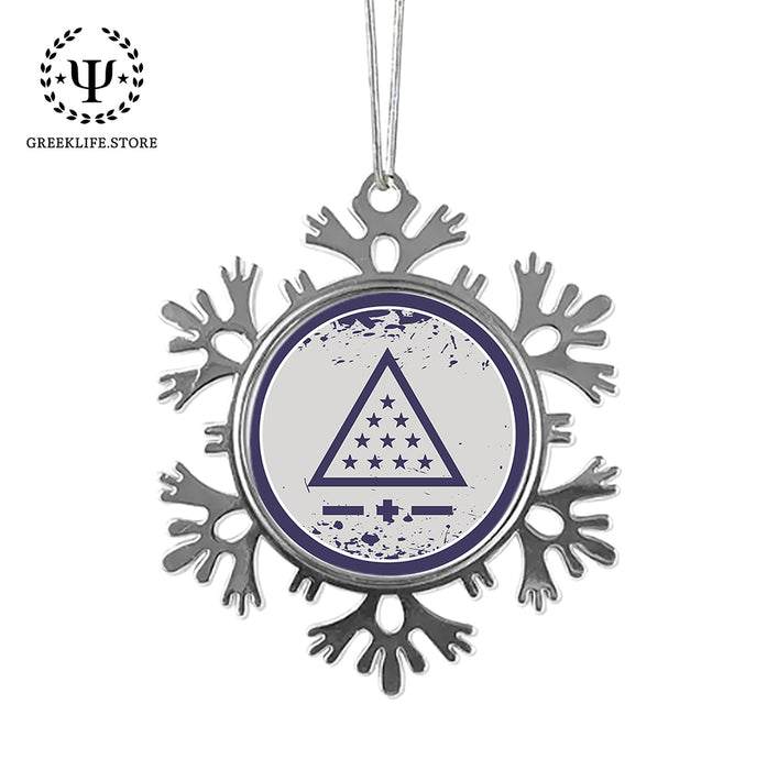 Sigma Pi Christmas Ornament - Snowflake Metal