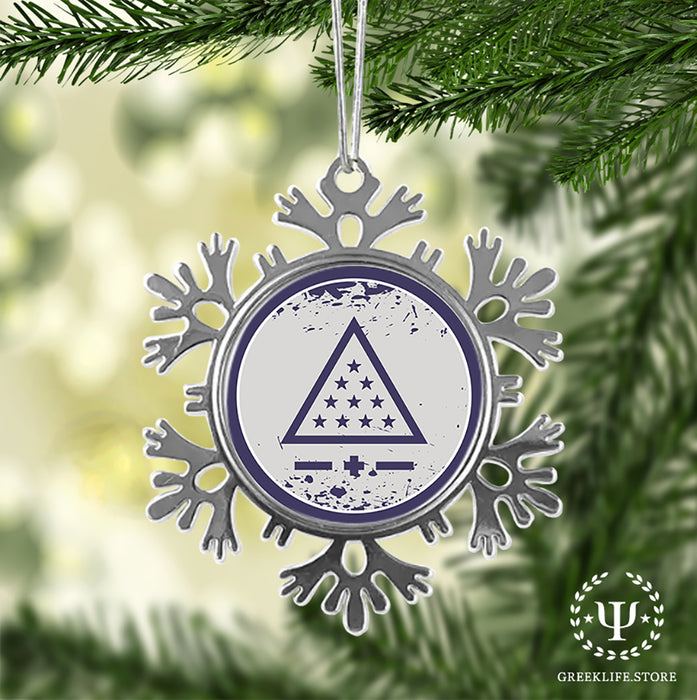Sigma Pi Christmas Ornament - Snowflake Metal