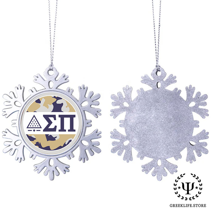 Sigma Pi Christmas Ornament - Snowflake Metal