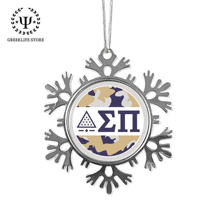 Sigma Pi Christmas Ornament - Snowflake Metal