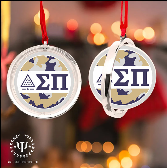 Sigma Pi Christmas Reversible Flat Round Ornament