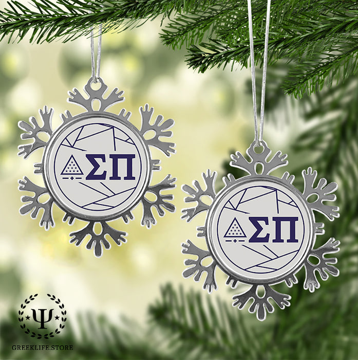 Sigma Pi Christmas Ornament - Snowflake Metal