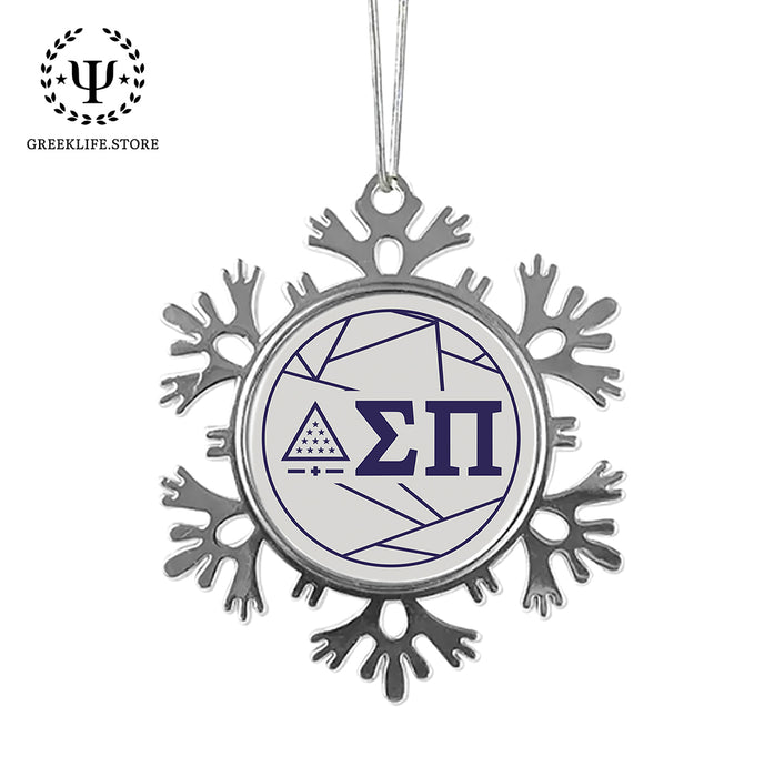 Sigma Pi Christmas Ornament - Snowflake Metal
