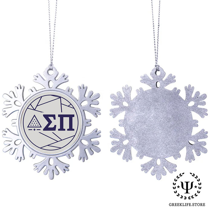 Sigma Pi Christmas Ornament - Snowflake Metal