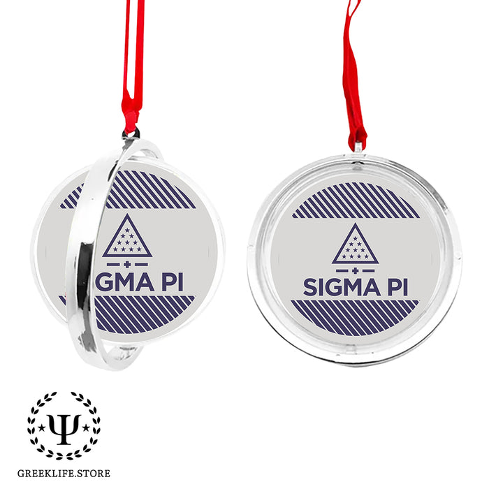 Sigma Pi Christmas Reversible Flat Round Ornament
