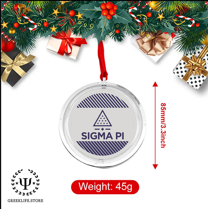 Sigma Pi Christmas Reversible Flat Round Ornament