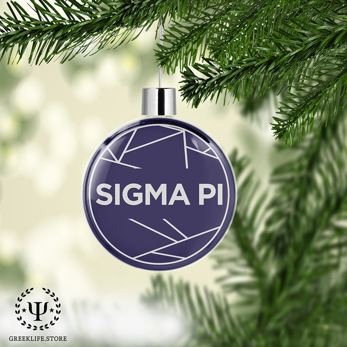 Sigma Pi Christmas Ornament Flat Round