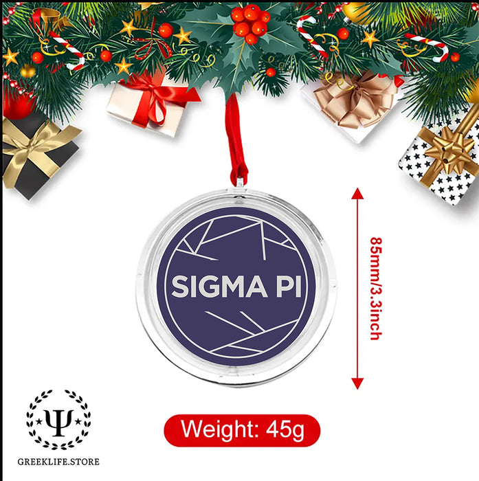 Sigma Pi Christmas Reversible Flat Round Ornament