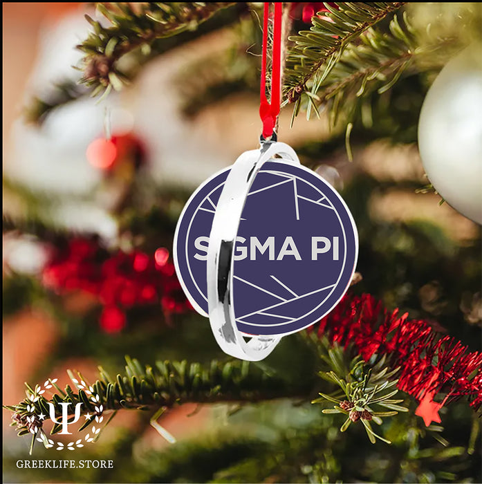 Sigma Pi Christmas Reversible Flat Round Ornament