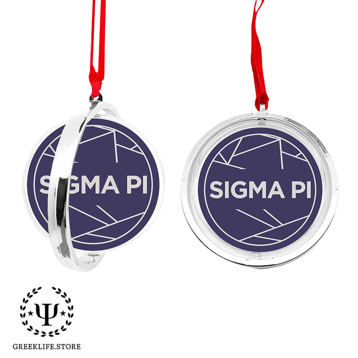 Sigma Pi Christmas Reversible Flat Round Ornament
