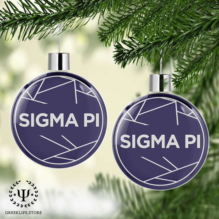 Sigma Pi Christmas Ornament Flat Round