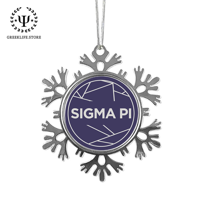 Sigma Pi Christmas Ornament - Snowflake Metal