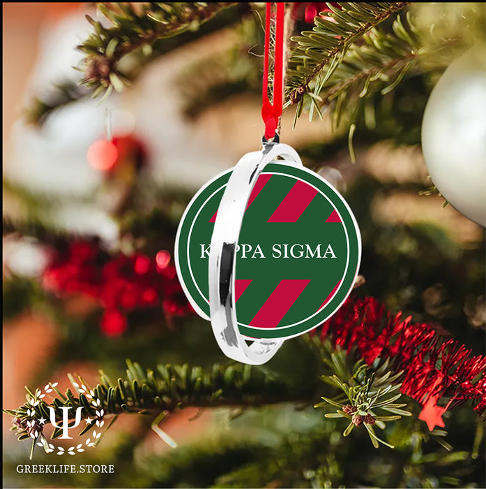 Kappa Sigma Christmas Reversible Flat Round Ornament