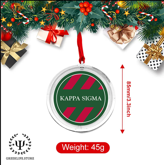 Kappa Sigma Christmas Reversible Flat Round Ornament