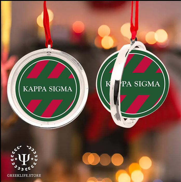 Kappa Sigma Christmas Reversible Flat Round Ornament