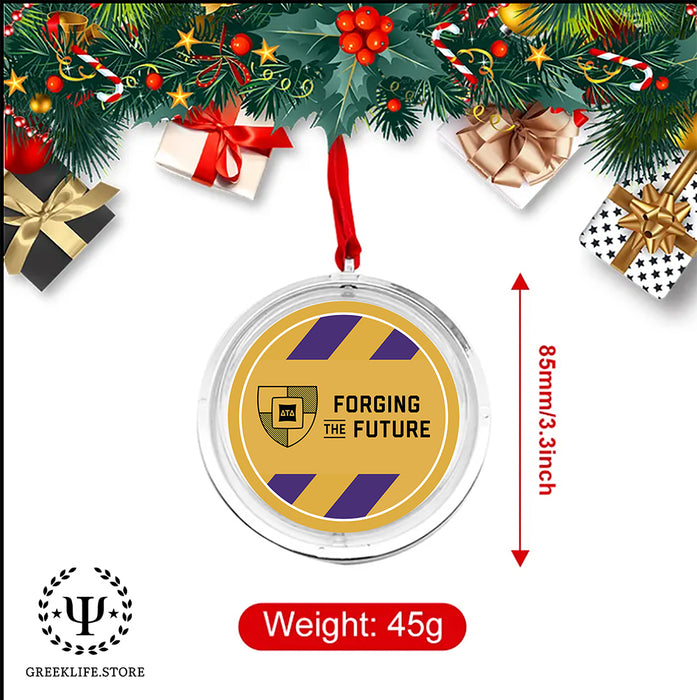 Delta Tau Delta Christmas Reversible Flat Round Ornament