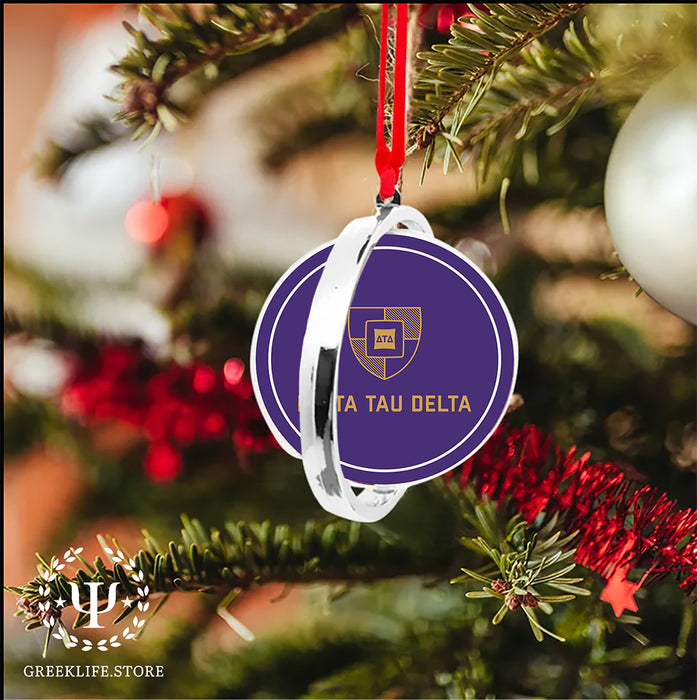 Delta Tau Delta Christmas Reversible Flat Round Ornament