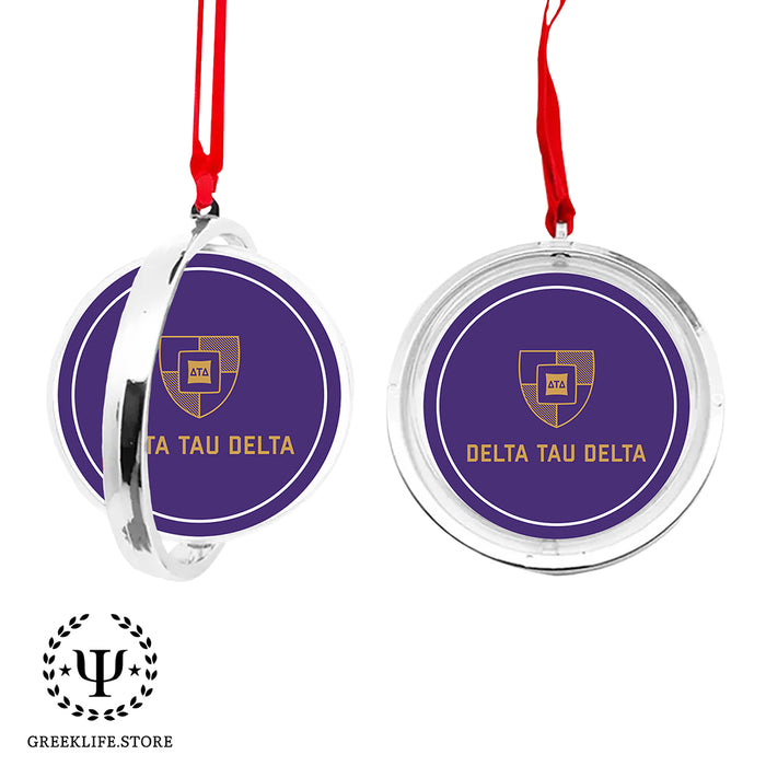 Delta Tau Delta Christmas Reversible Flat Round Ornament