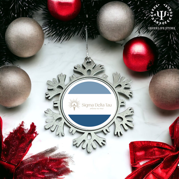 Sigma Delta Tau Christmas Ornament - Snowflake Metal
