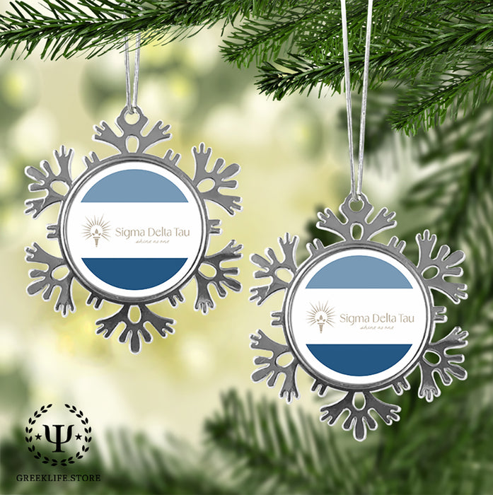 Sigma Delta Tau Christmas Ornament - Snowflake Metal