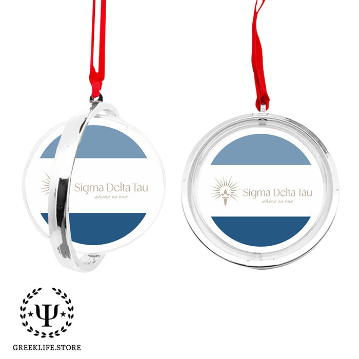 Sigma Delta Tau Christmas Reversible Flat Round Ornament