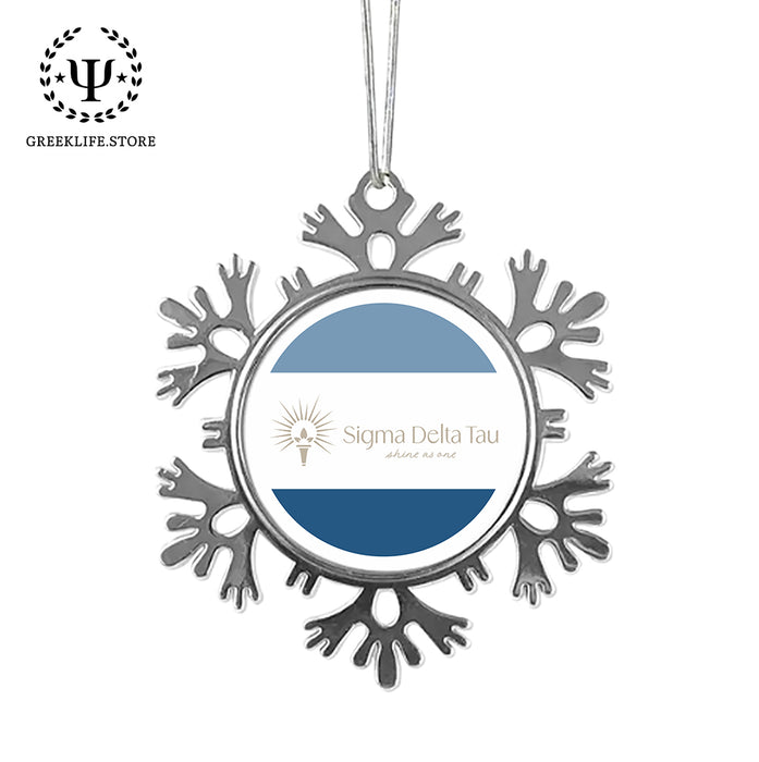 Sigma Delta Tau Christmas Ornament - Snowflake Metal