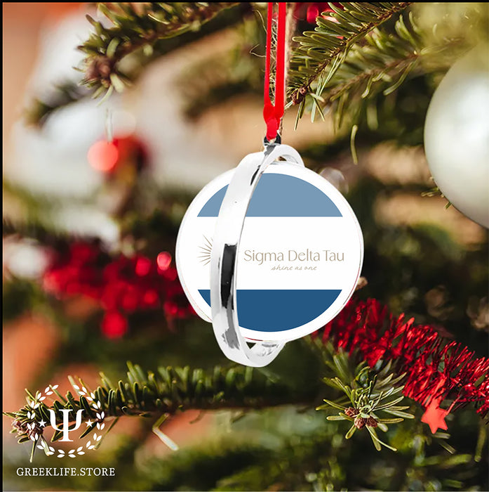 Sigma Delta Tau Christmas Reversible Flat Round Ornament