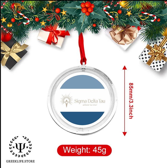 Sigma Delta Tau Christmas Reversible Flat Round Ornament