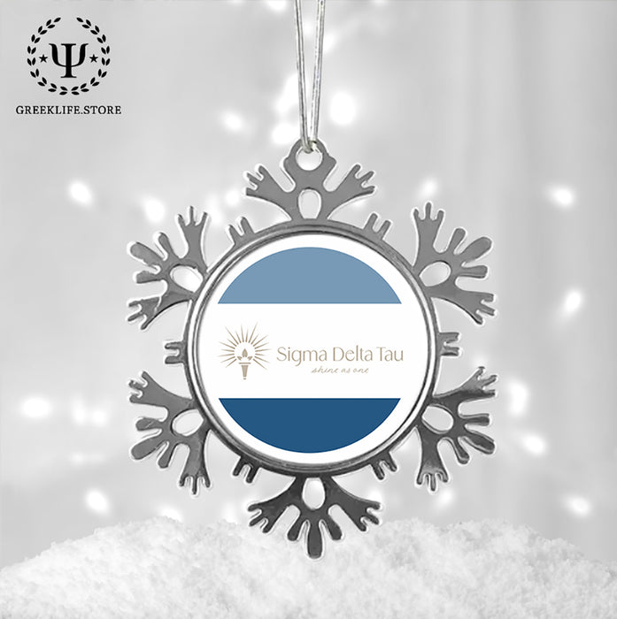 Sigma Delta Tau Christmas Ornament - Snowflake Metal