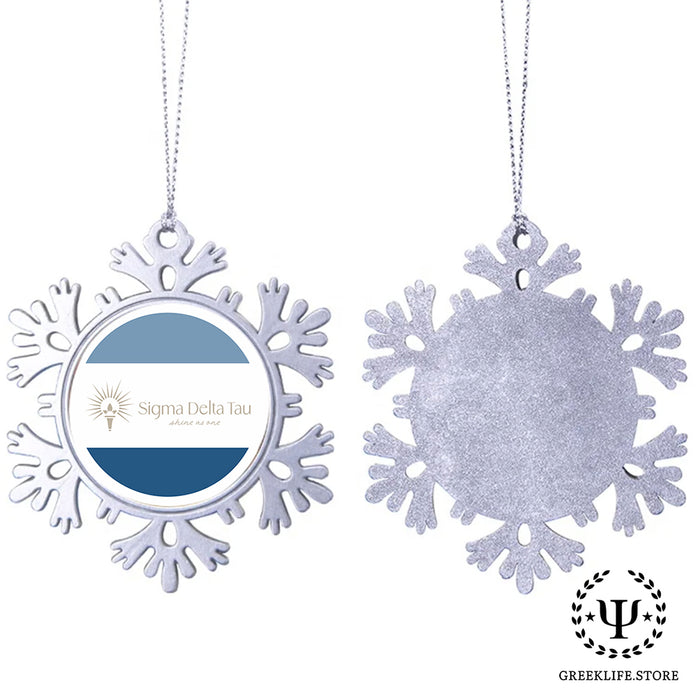 Sigma Delta Tau Christmas Ornament - Snowflake Metal