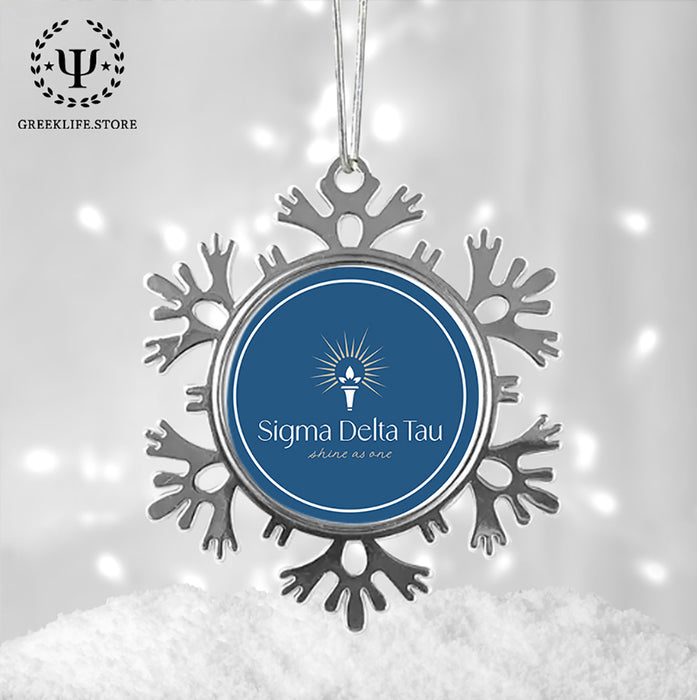 Sigma Delta Tau Christmas Ornament - Snowflake Metal