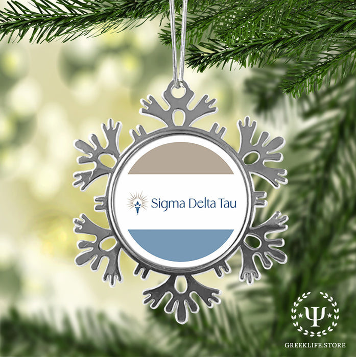 Sigma Delta Tau Christmas Ornament - Snowflake Metal