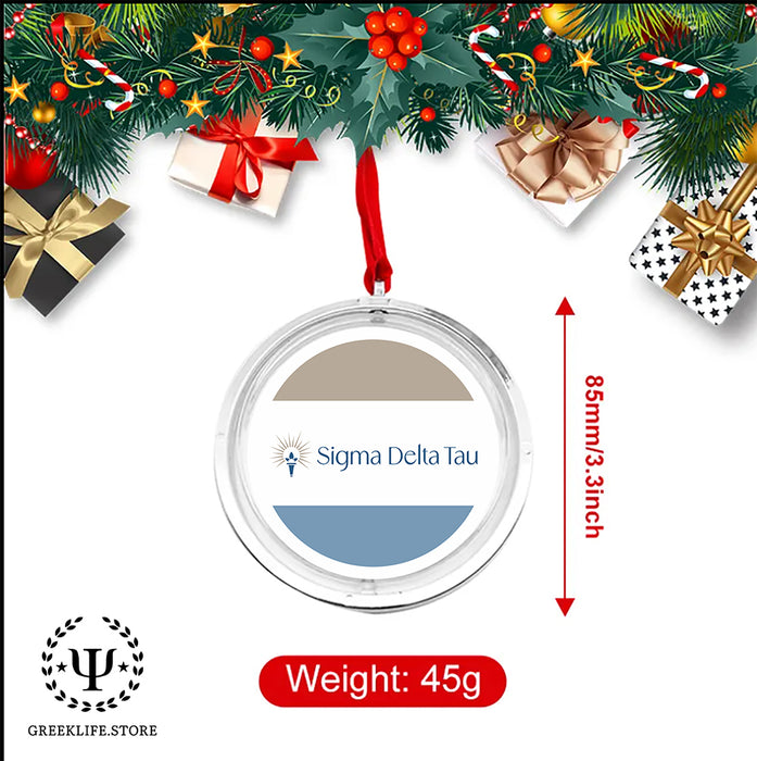 Sigma Delta Tau Christmas Reversible Flat Round Ornament