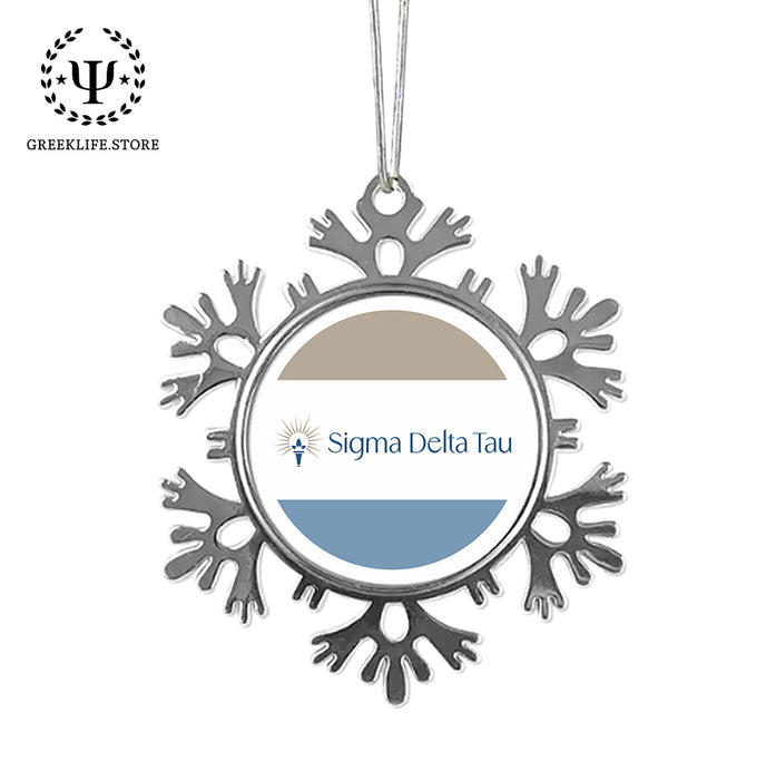 Sigma Delta Tau Christmas Ornament - Snowflake Metal