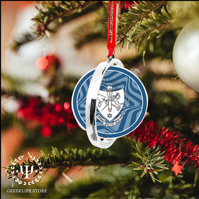 Sigma Delta Tau Christmas Reversible Flat Round Ornament