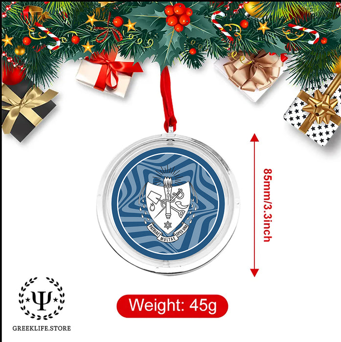 Sigma Delta Tau Christmas Reversible Flat Round Ornament