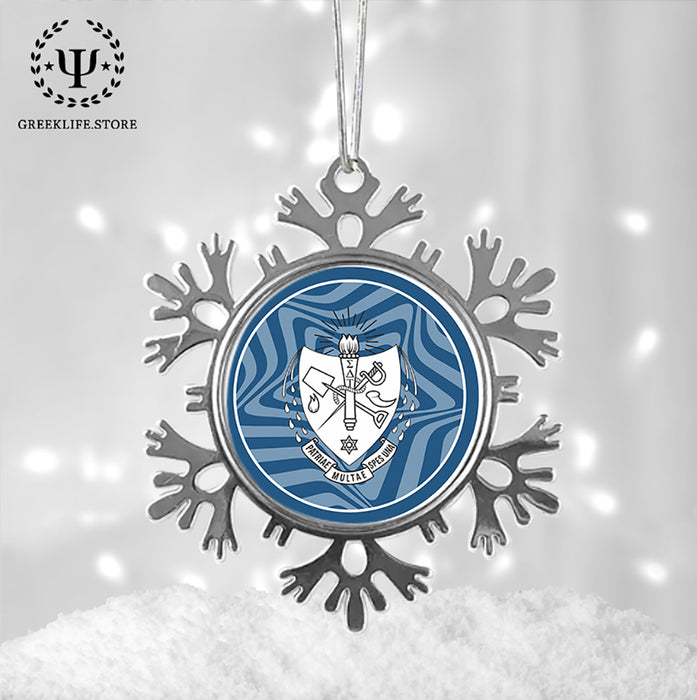 Sigma Delta Tau Christmas Ornament - Snowflake Metal