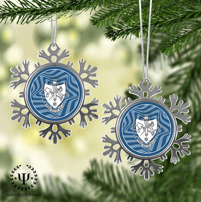 Sigma Delta Tau Christmas Ornament - Snowflake Metal