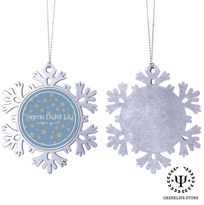 Sigma Delta Tau Christmas Ornament - Snowflake Metal