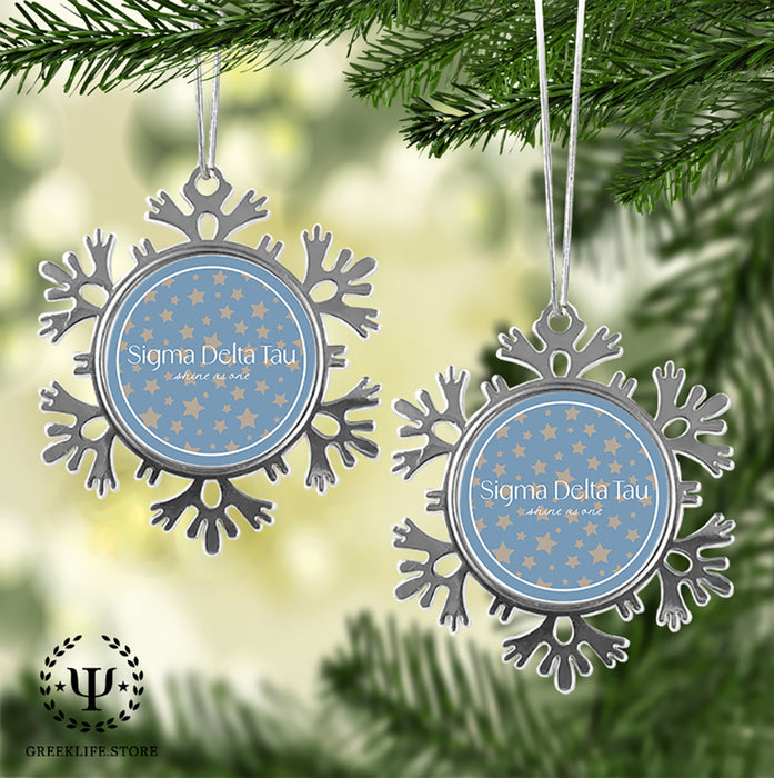Sigma Delta Tau Christmas Ornament - Snowflake Metal