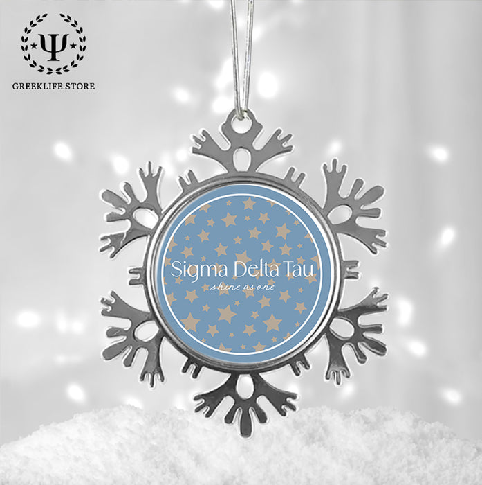 Sigma Delta Tau Christmas Ornament - Snowflake Metal